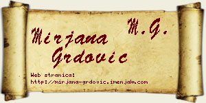 Mirjana Grdović vizit kartica